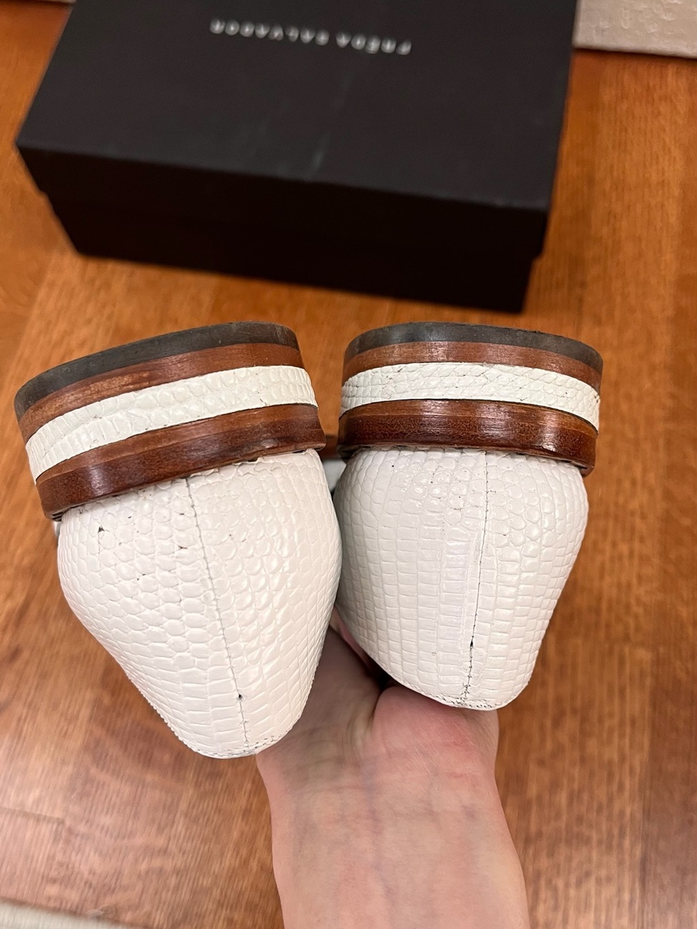 Freda Salvador White reptile-embossed loafers, 6 - Picture 10 of 12
